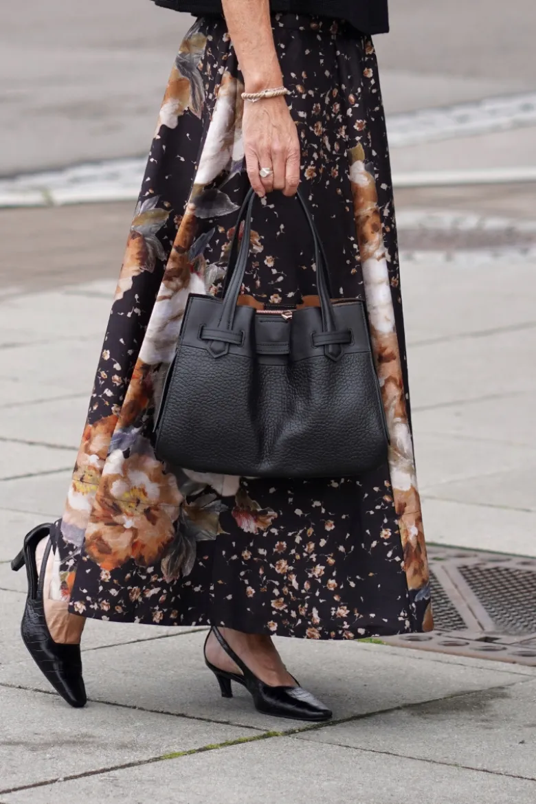 Blossom Cowhide leather large size satchel - Onesize