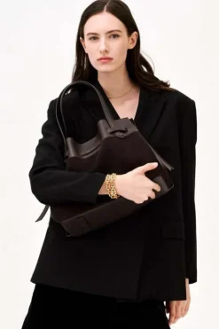Blossom Suede leather large size satchel bag - Onesize