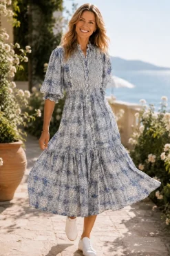 Cotten Slub Midi Dress