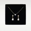 Crystal Necklace & Earrings Set Stainless Steel - Onesize