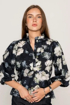 Ella Blouse Blue Garden
