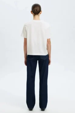 Ella ss emb boxy tee