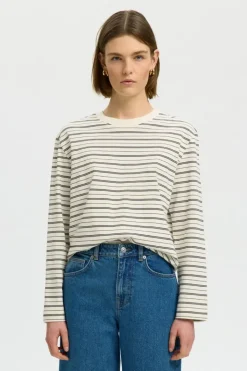 Essential ls striped boxy tee