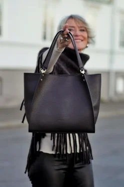 Hebdo Grainy cowhide leather large size tote - Large