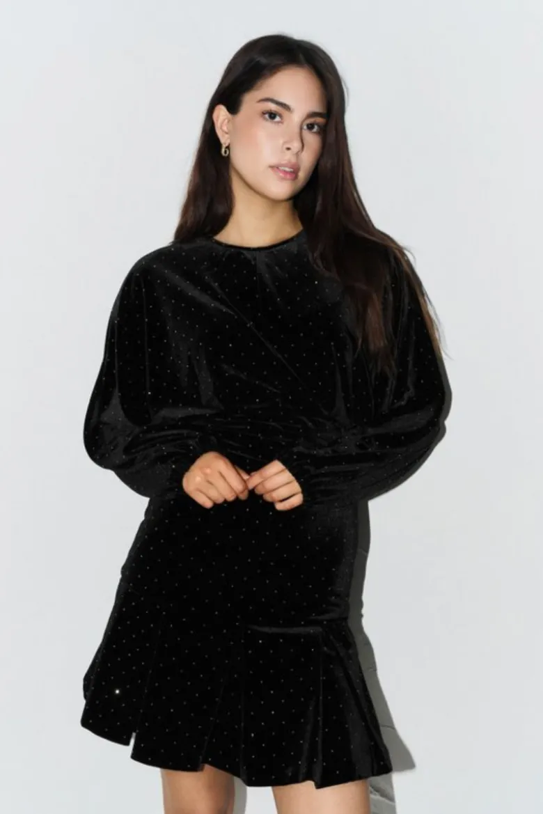 Jamal stud velour dress