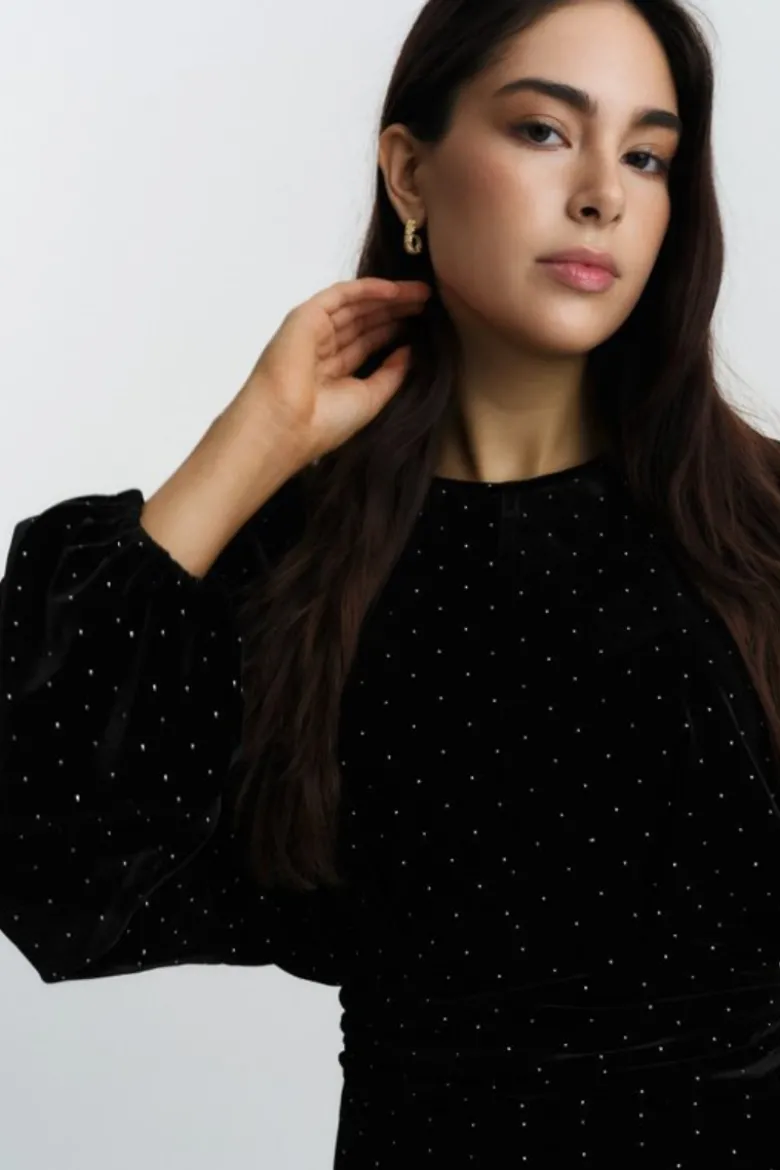 Jamal stud velour dress