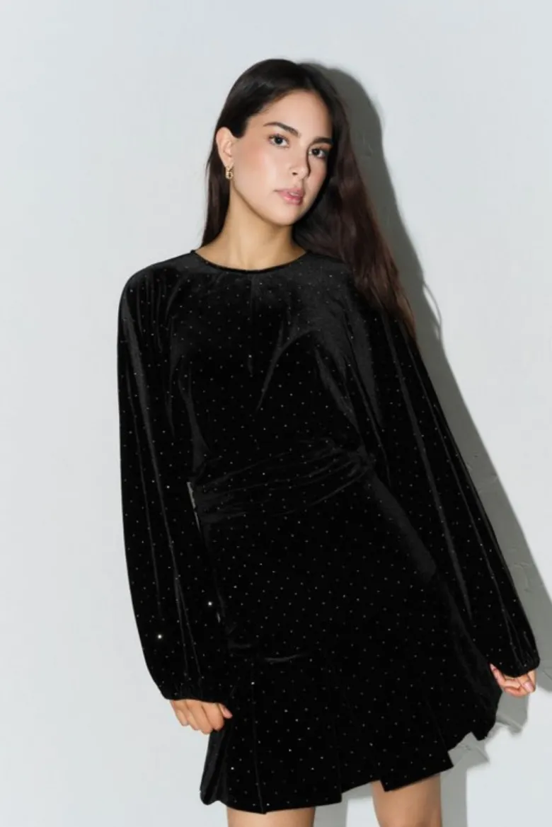 Jamal stud velour dress