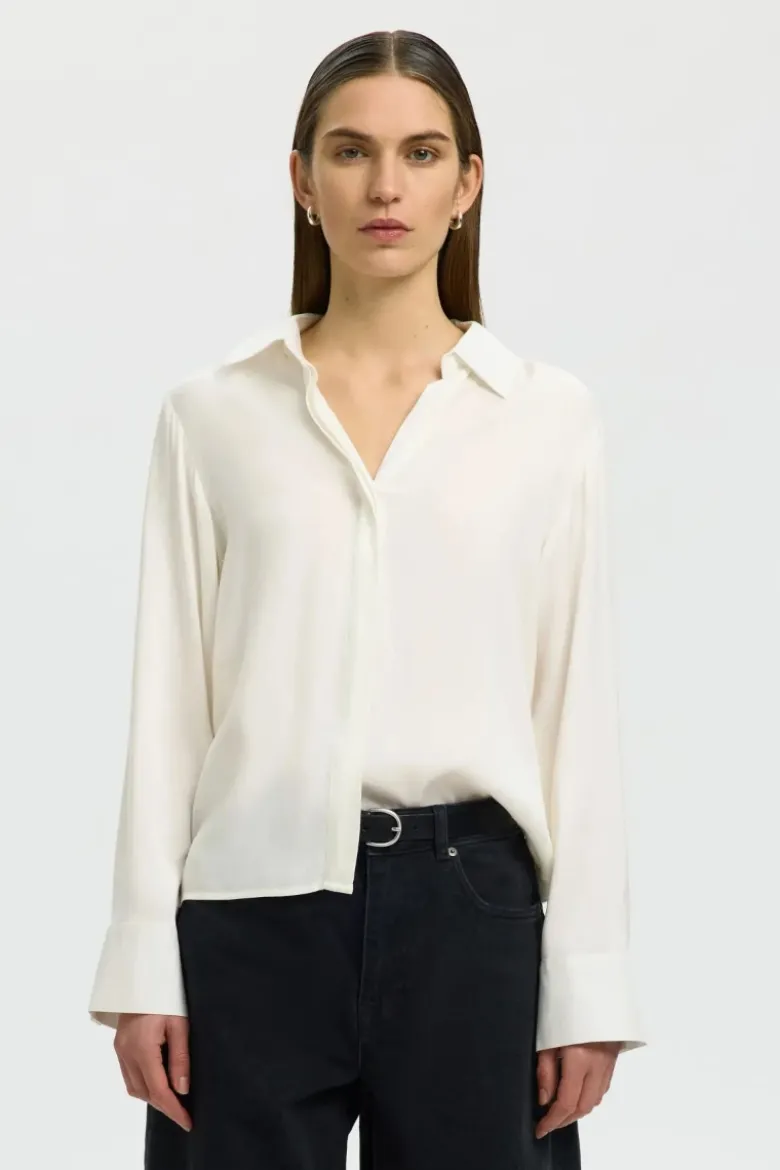 Jonna reg ls open collar shirt