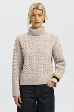 Land ls knit cable roll neck