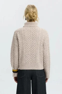 Land ls knit cable roll neck