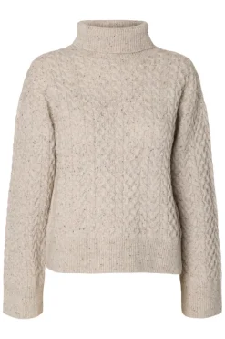 Land ls knit cable roll neck
