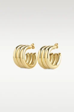 Liv - Multi Layered Stud Earrings Stainless Steel - Onesize