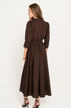 Maria Dress Chocolate Poplin