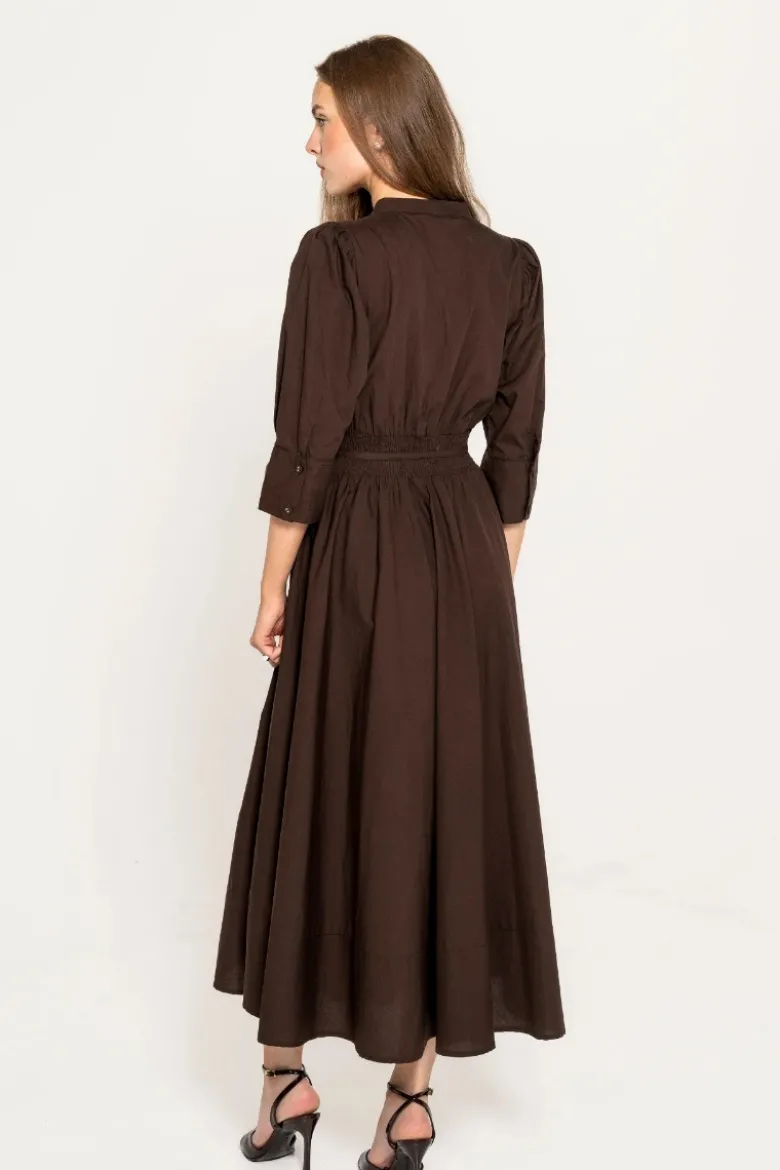 Maria Dress Chocolate Poplin