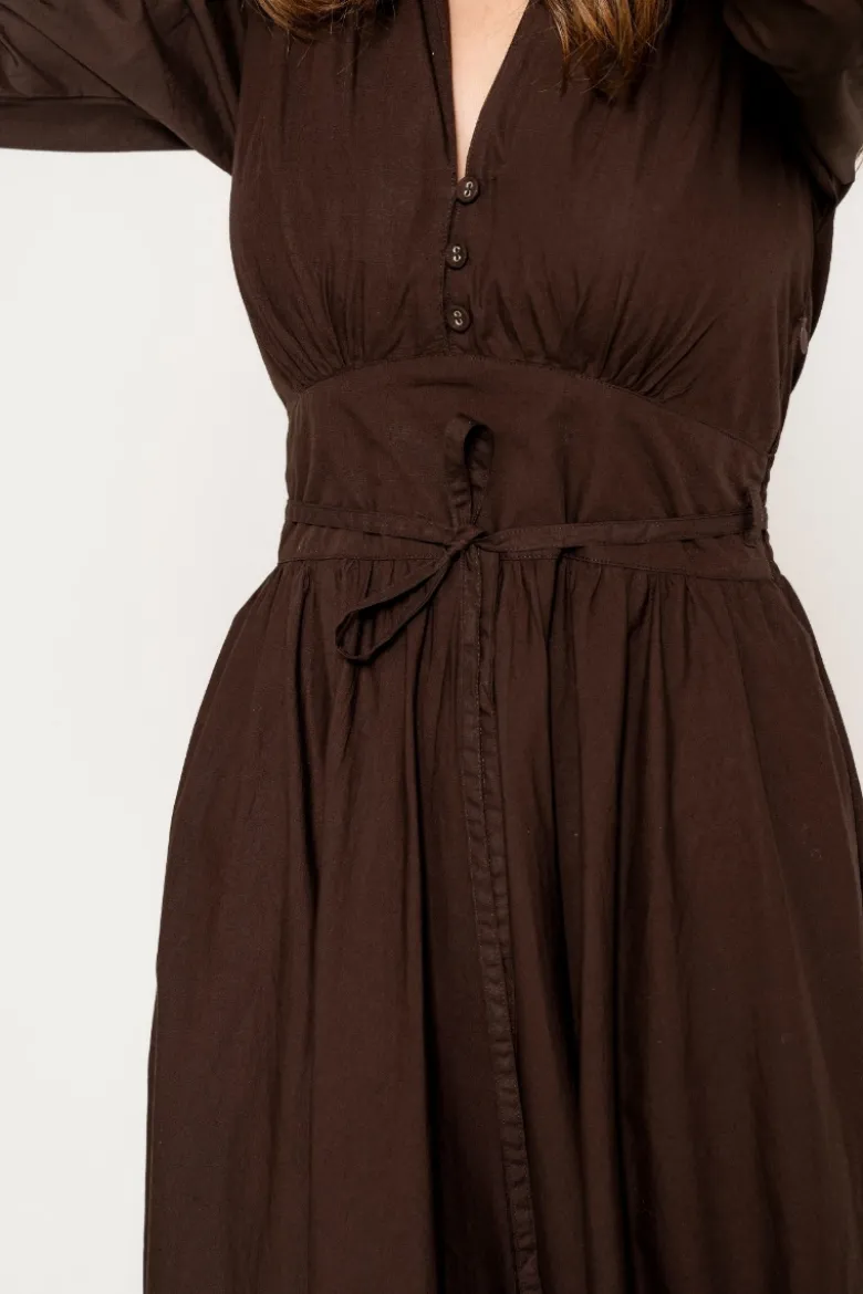 Maria Dress Chocolate Poplin