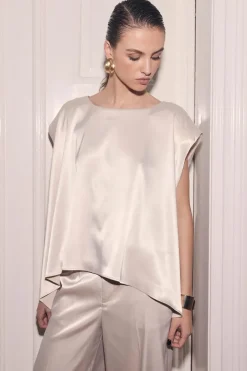 Poise satin cape top