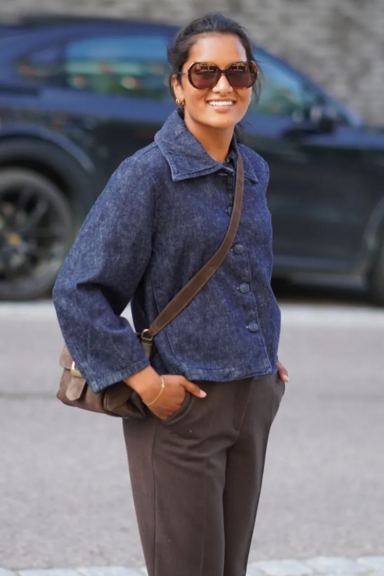 Relaxed hanny 3/4 denim jacket