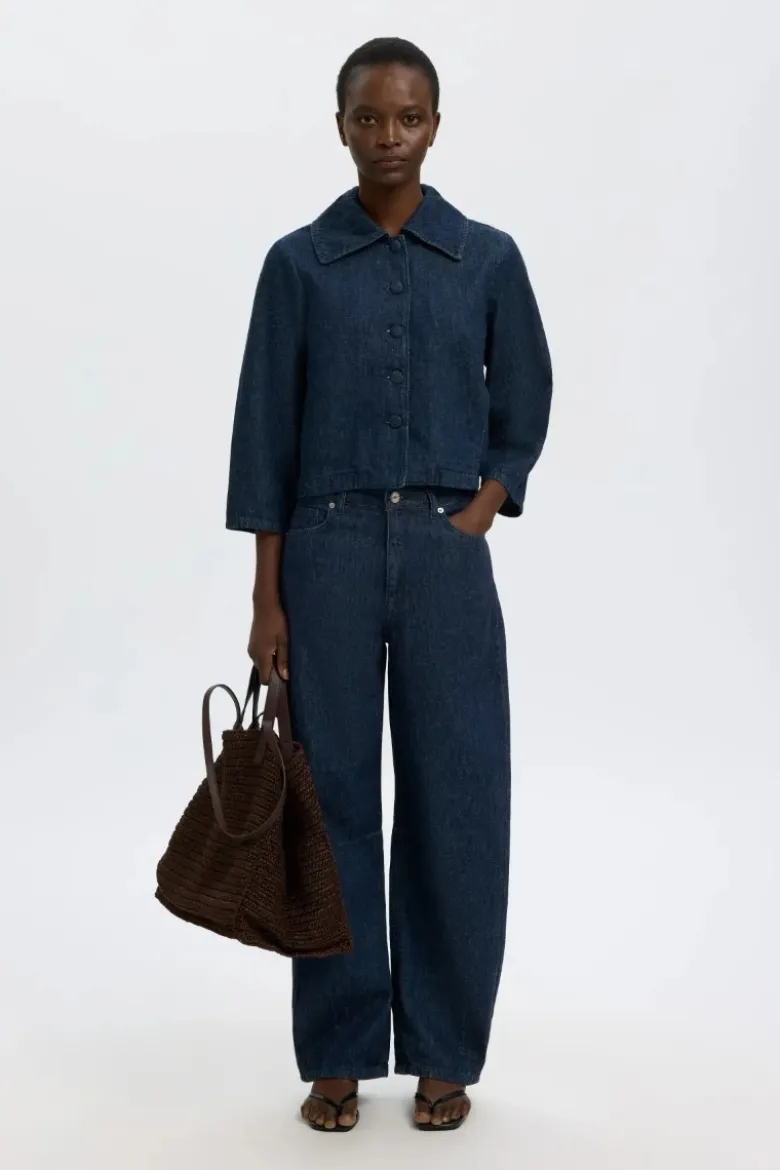Relaxed hanny 3/4 denim jacket