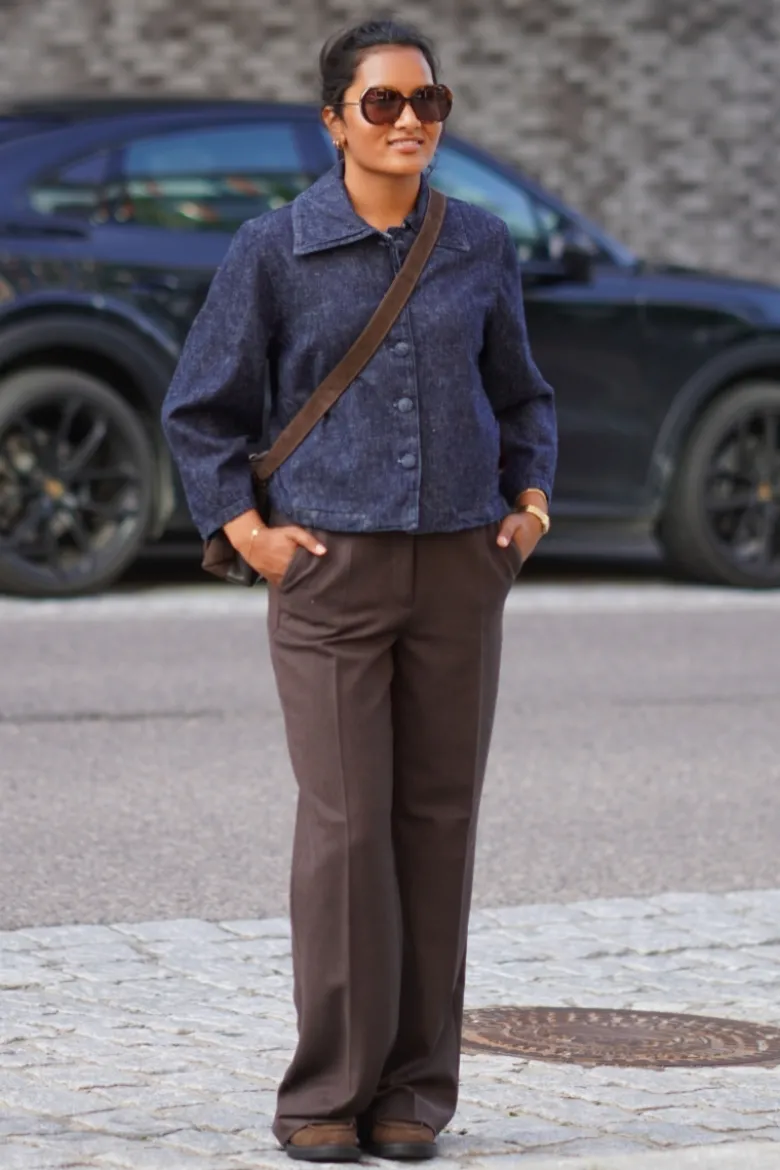 Relaxed hanny 3/4 denim jacket