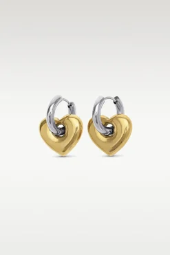 Sadie - Heart Hoop Earrings - Onesize